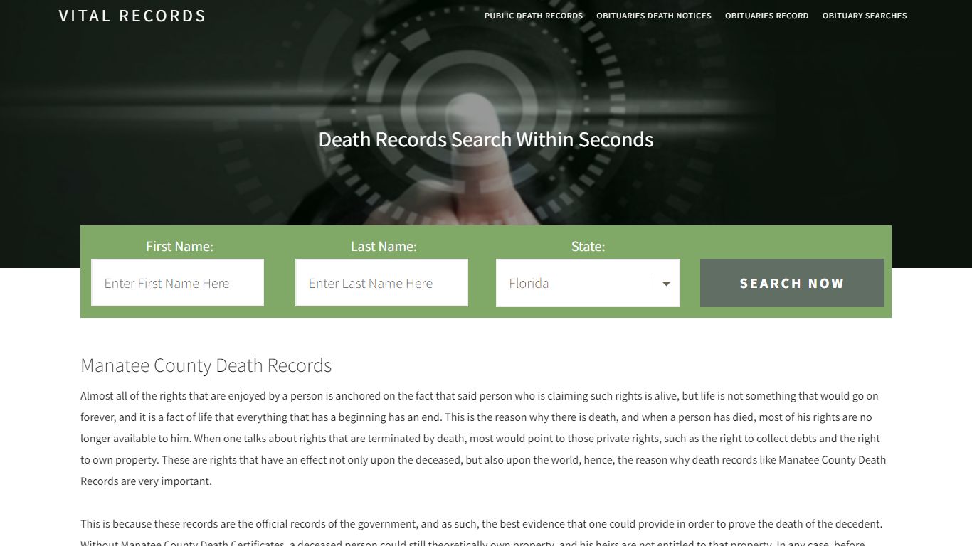 Manatee County Death Records |Enter Name and Search|14 ...